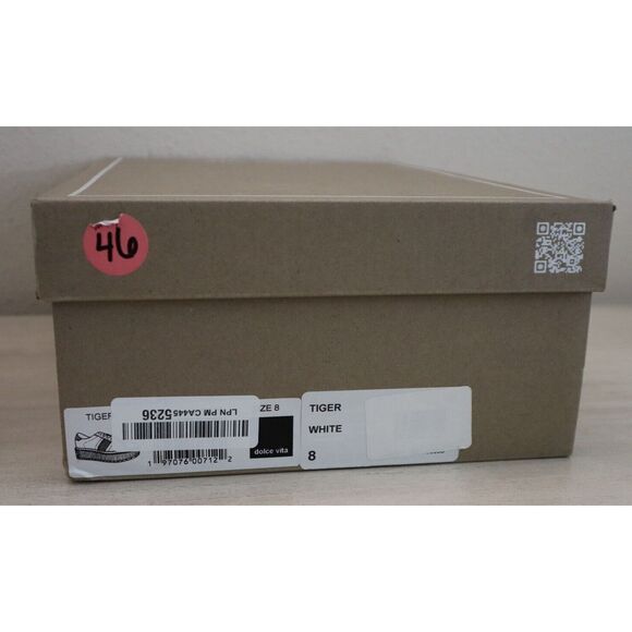 Dolce Vita Women's Sz 8M White Leather Tiger Lace-Up 2" Platform Sneakers - Picture 10 of 11